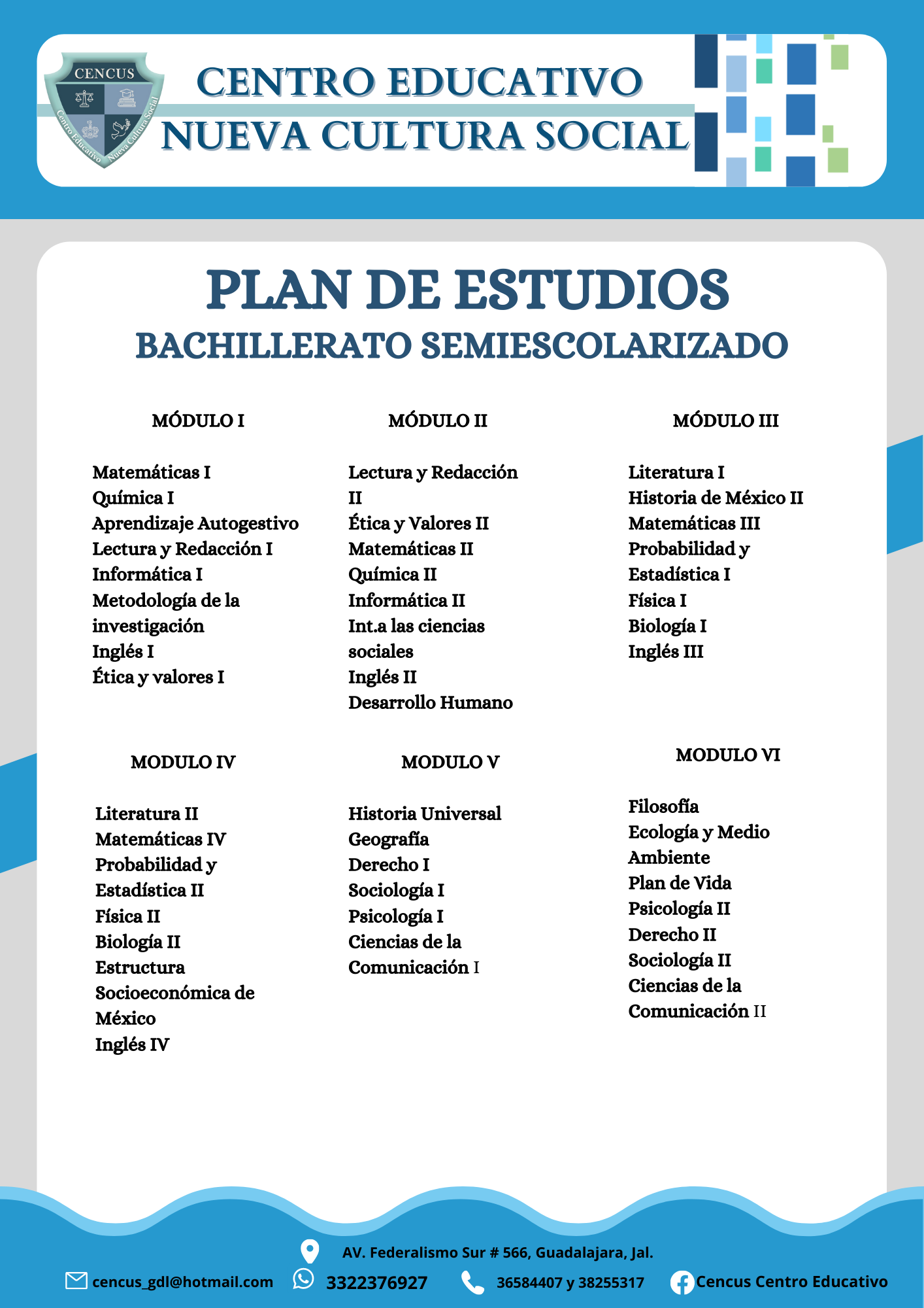 Plan de estudios Secundaria CENCUS
